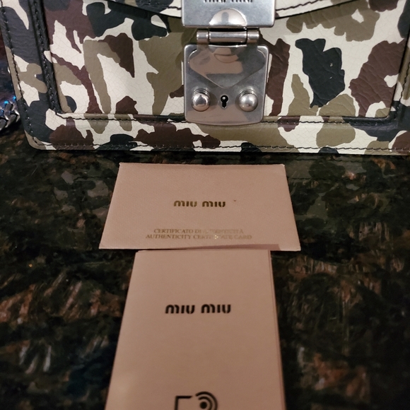 Authentic Miu Miu Craquele St camo Crossbody - Picture 15 of 16